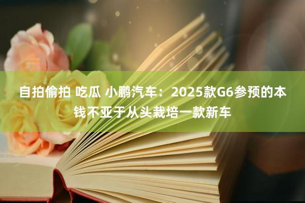 自拍偷拍 吃瓜 小鹏汽车：2025款G6参预的本钱不亚于从头栽培一款新车